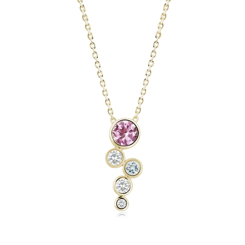 Pink Sapphire Graduated Drop Pendant - LUO Jewelry #metal_14k yellow gold