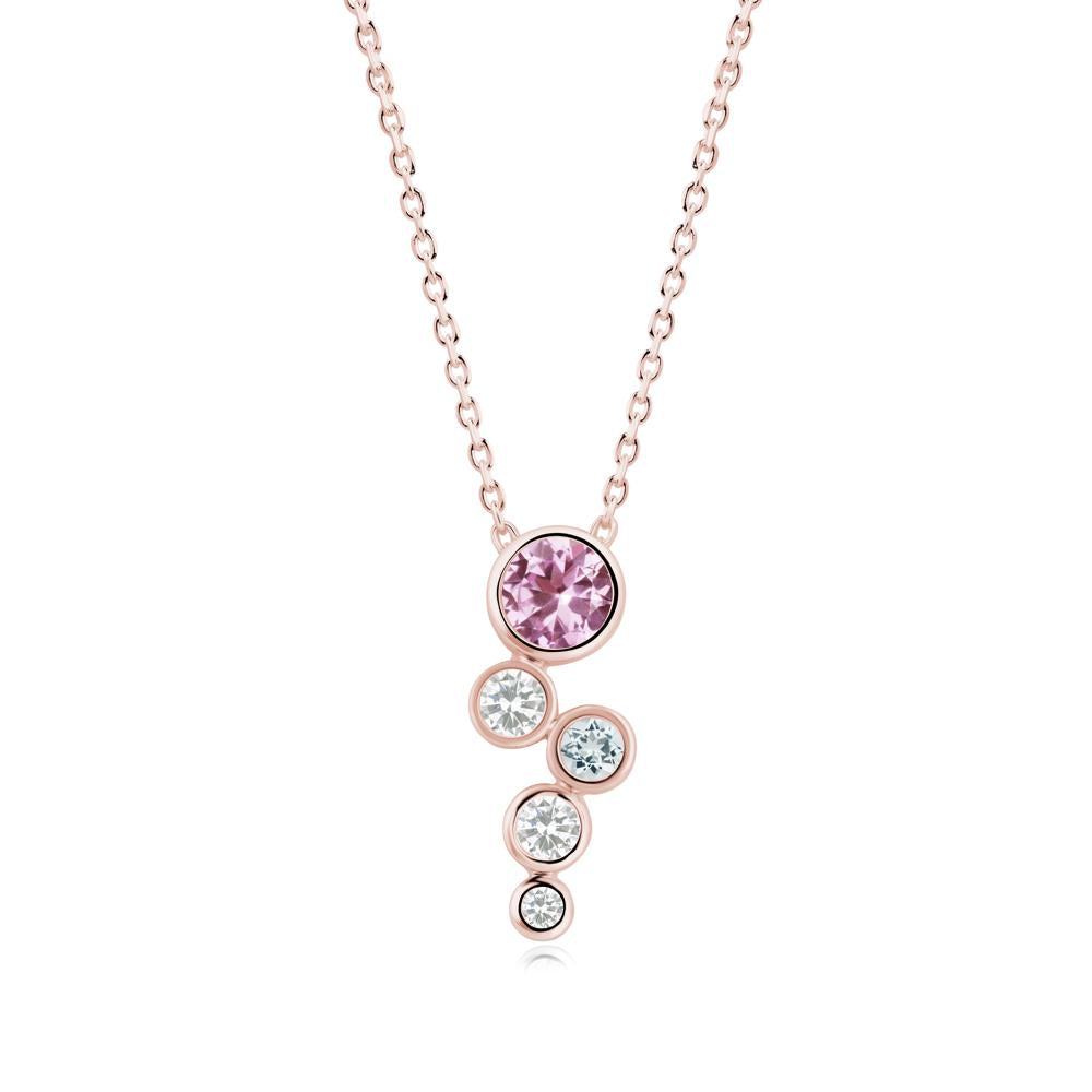 Pink Sapphire Graduated Drop Pendant - LUO Jewelry #metal_18k rose gold