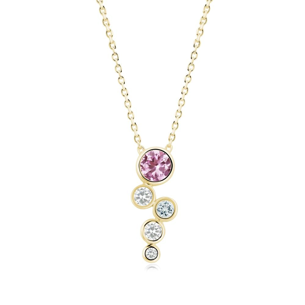 Pink Sapphire Graduated Drop Pendant - LUO Jewelry #metal_18k yellow gold