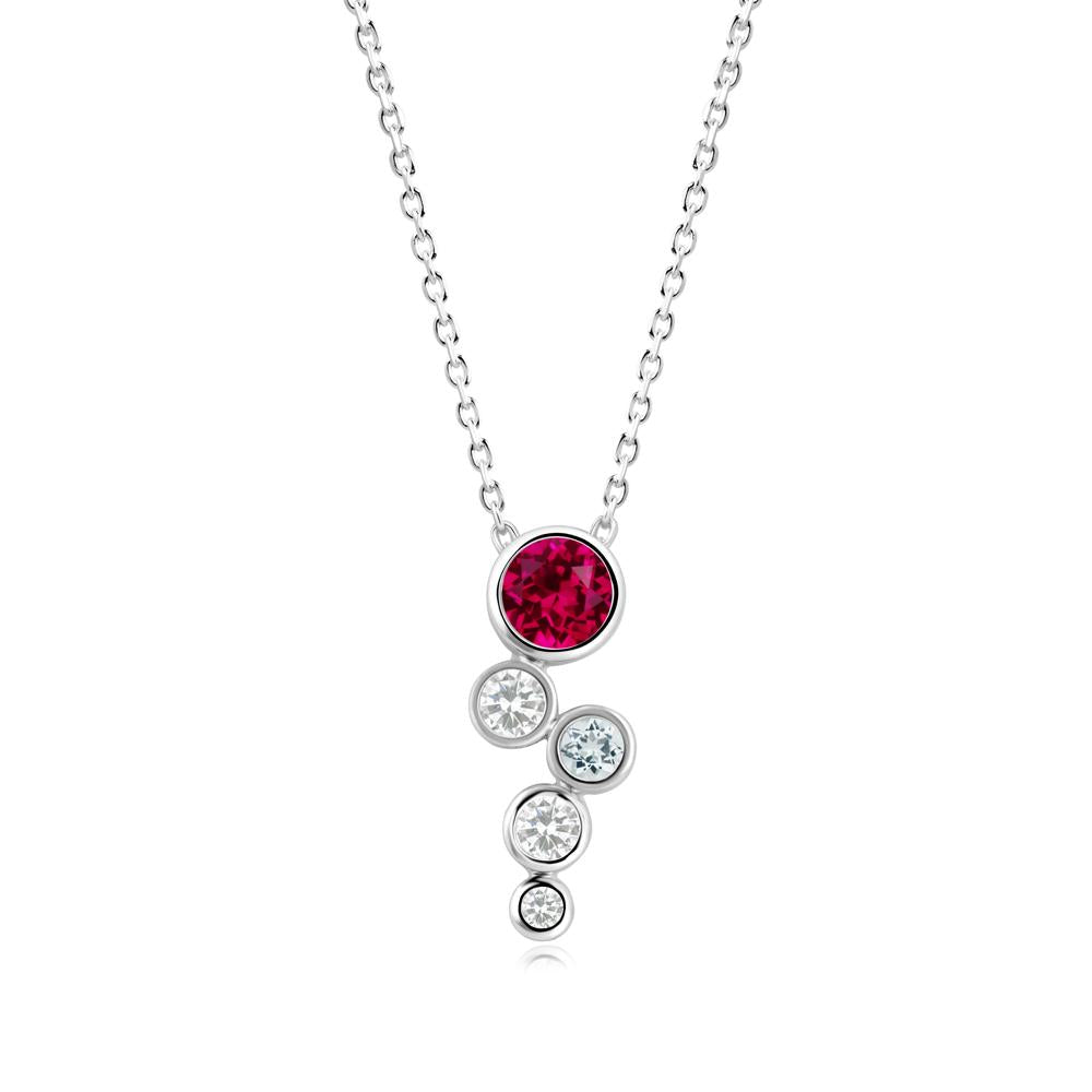 Graduated Drop Ruby Necklace - LUO Jewelry #metal_14k white gold