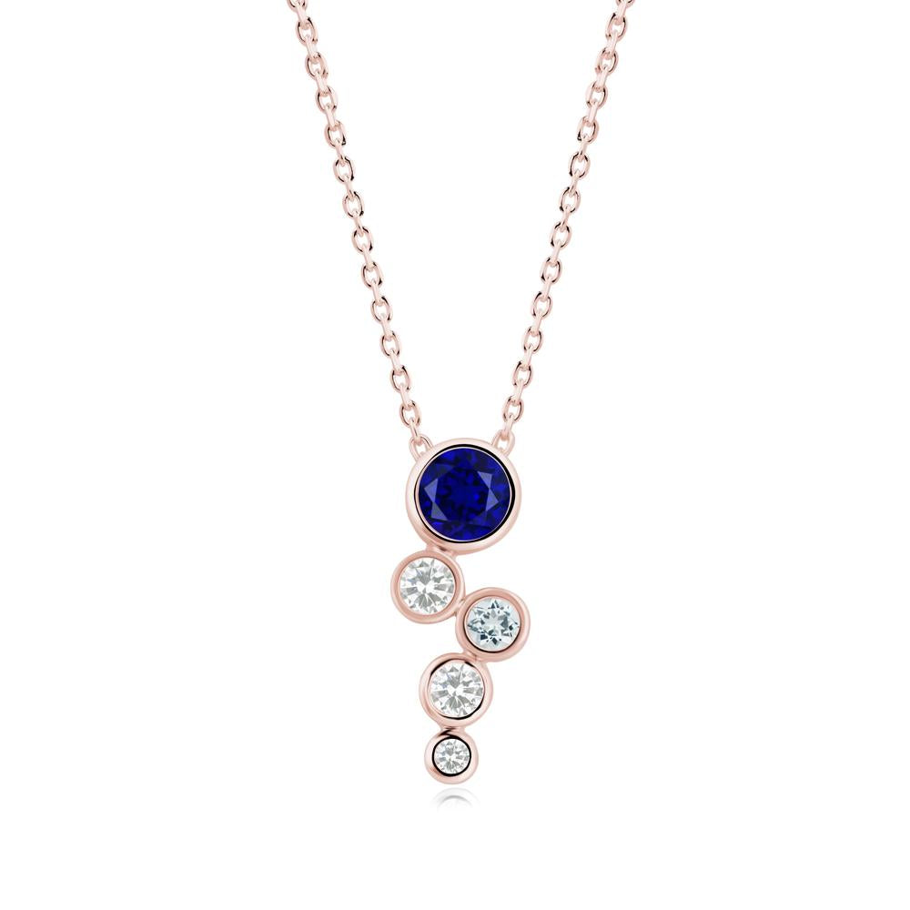 Sapphire Graduated Drop Pendant - LUO Jewelry #metal_18k rose gold