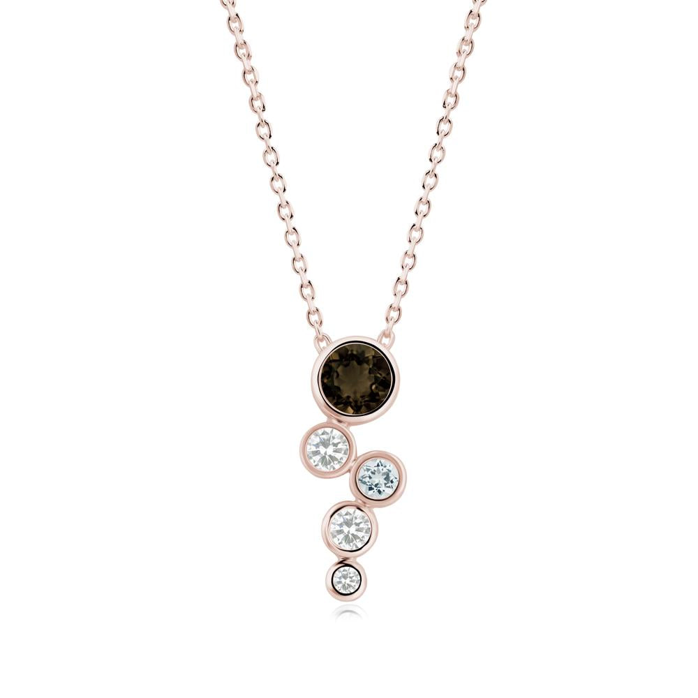 Graduated Drop Smoky Quartz Necklace - LUO Jewelry #metal_14k rose gold
