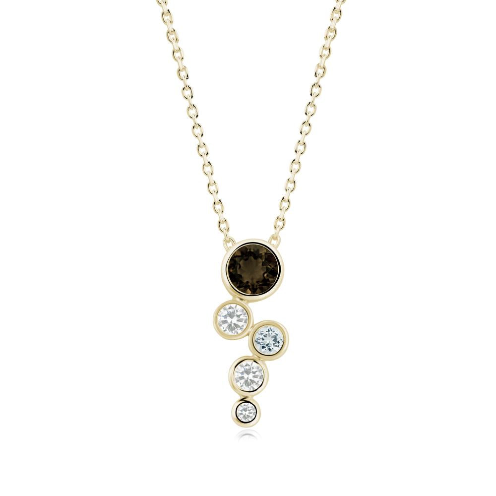 Graduated Drop Smoky Quartz Necklace - LUO Jewelry #metal_14k yellow gold