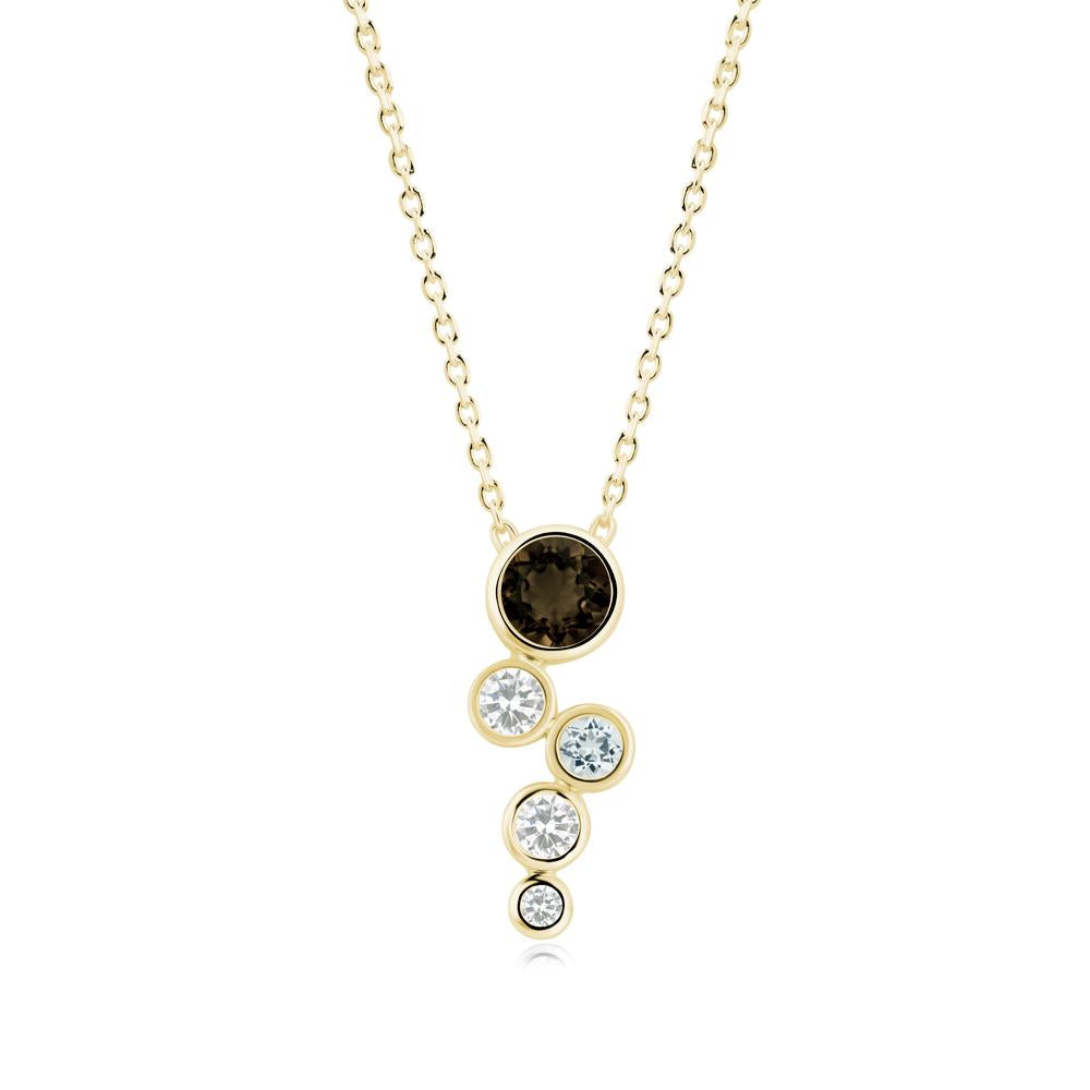 Graduated Drop Smoky Quartz Necklace - LUO Jewelry #metal_18k yellow gold
