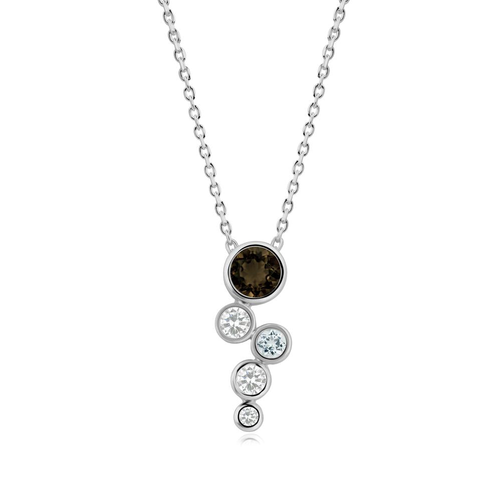 Graduated Drop Smoky Quartz Necklace - LUO Jewelry #metal_platinum