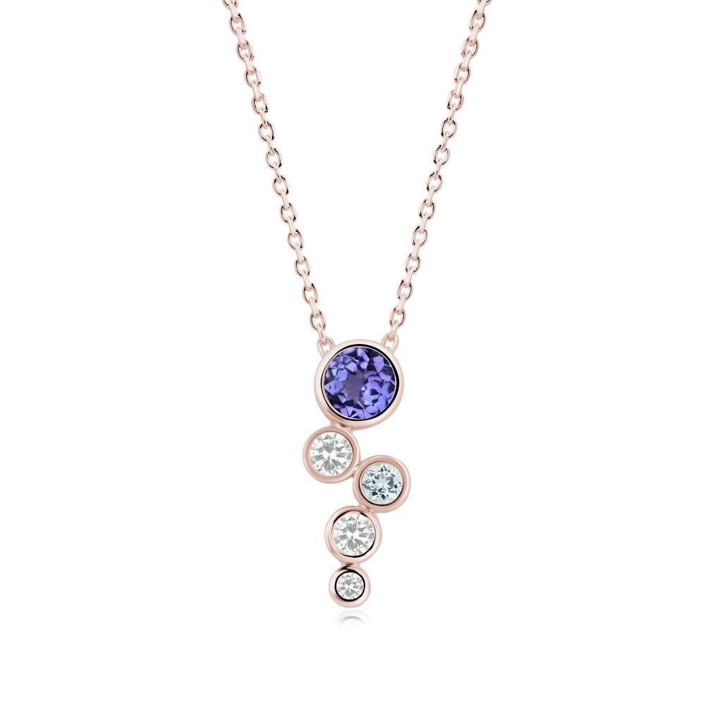 Tanzanite Graduated Drop Pendant - LUO Jewelry #metal_14k rose gold