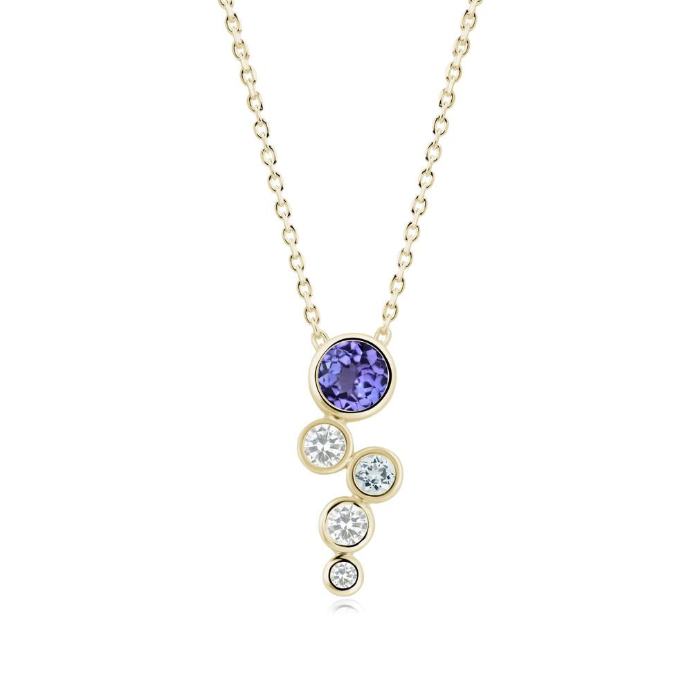 Tanzanite Graduated Drop Pendant - LUO Jewelry #metal_14k yellow gold