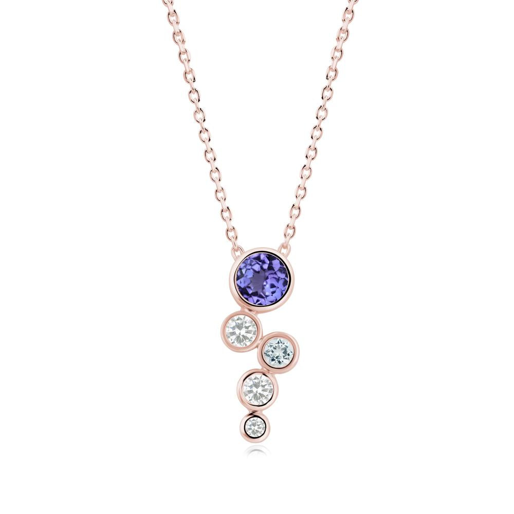 Tanzanite Graduated Drop Pendant - LUO Jewelry #metal_18k rose gold