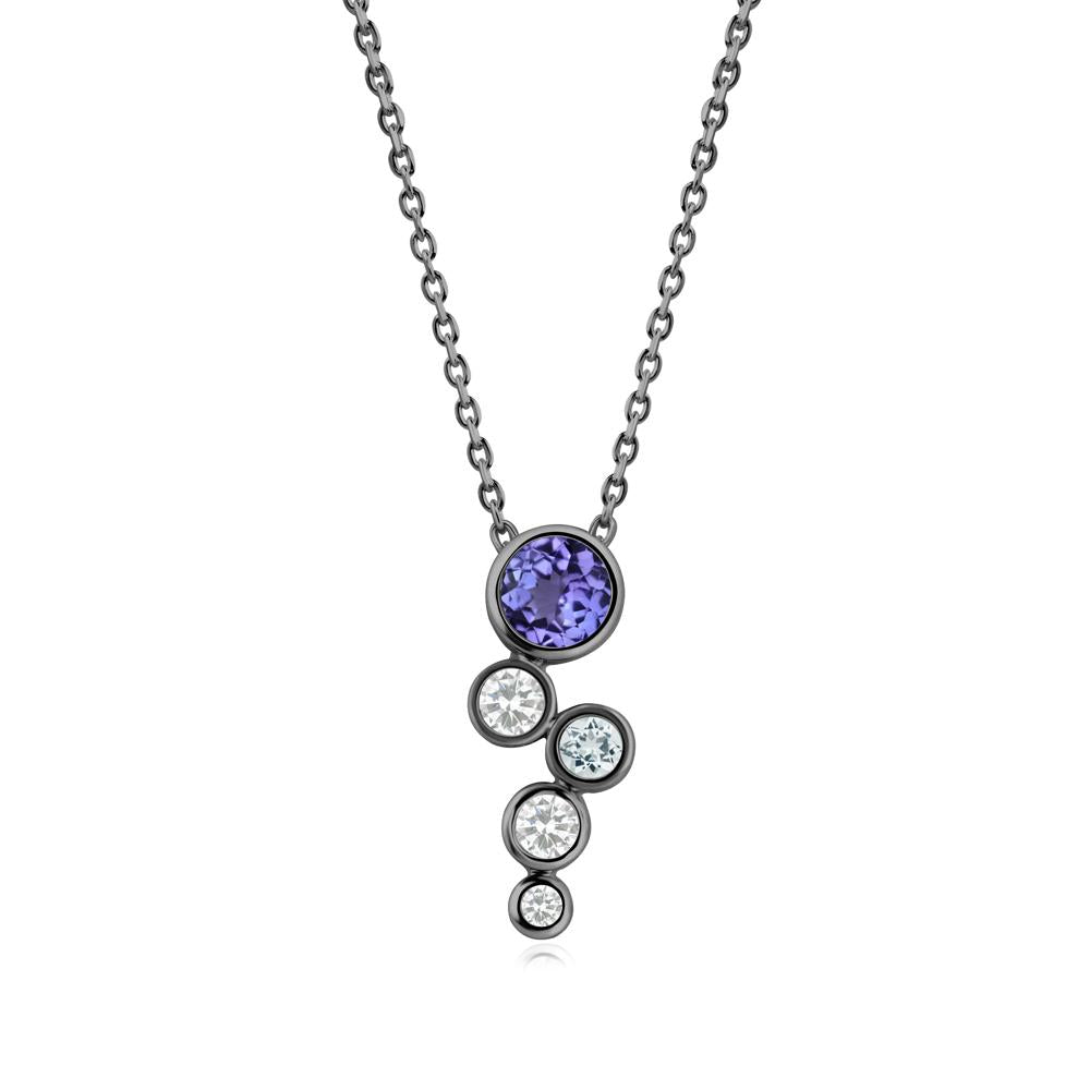 Tanzanite Graduated Drop Pendant - LUO Jewelry #metal_black finish sterling silver