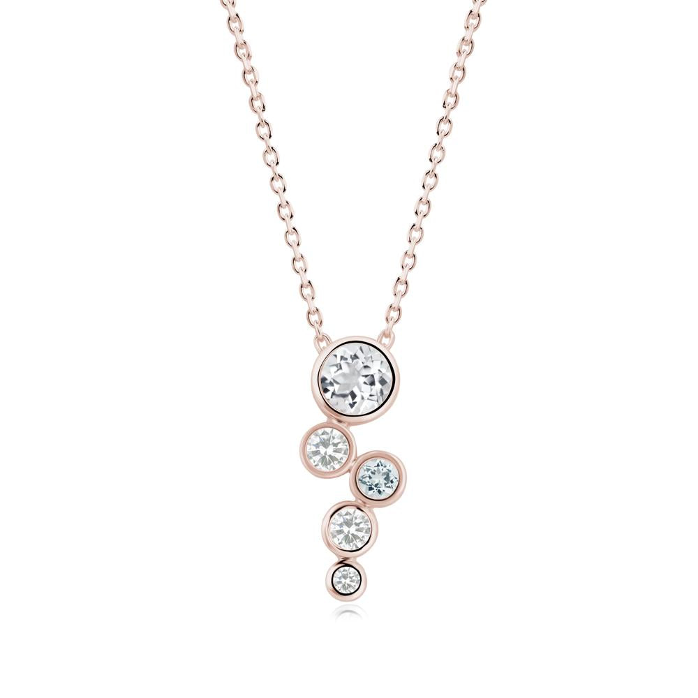 Graduated Drop White Topaz Necklace - LUO Jewelry #metal_14k rose gold