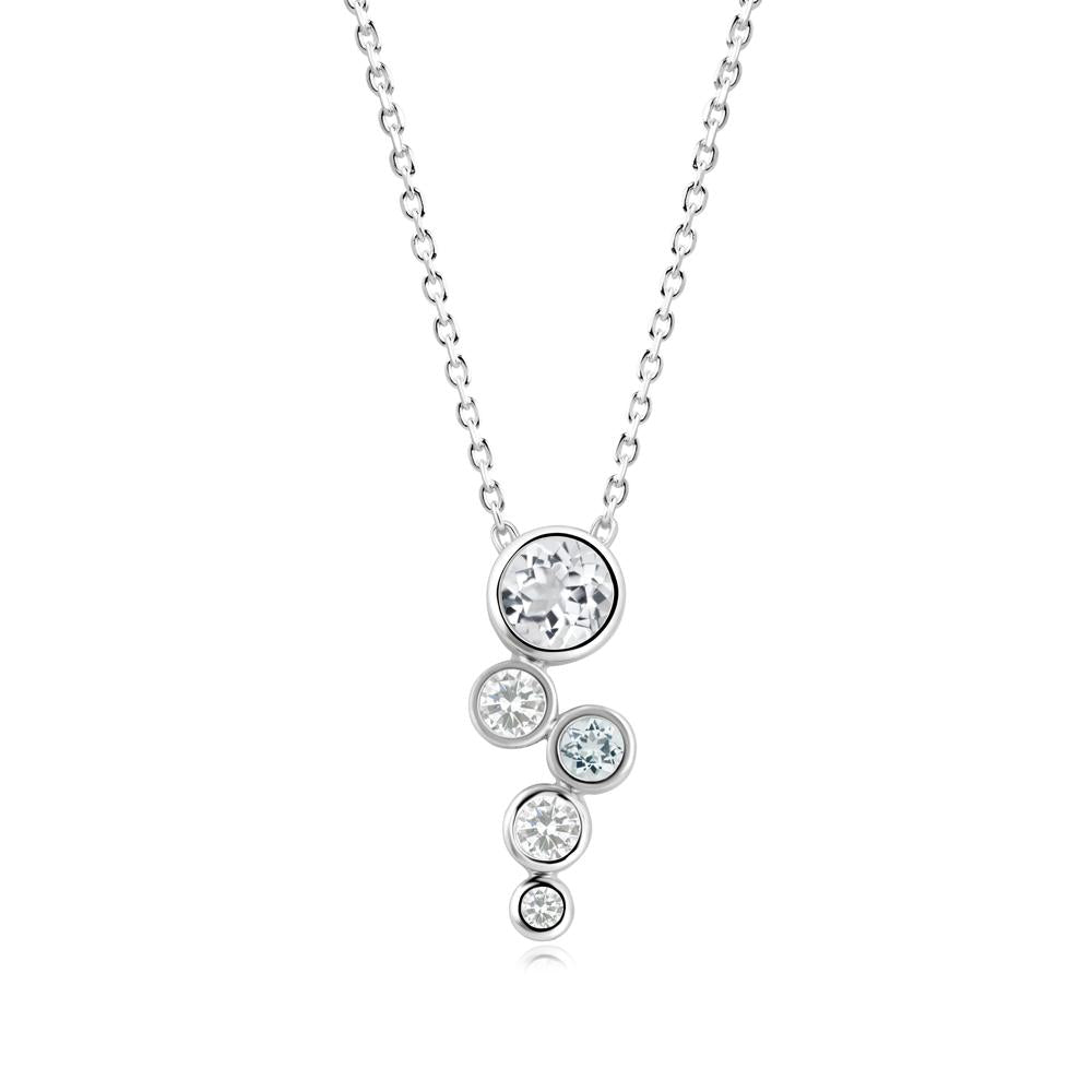 Graduated Drop White Topaz Necklace - LUO Jewelry #metal_14k white gold
