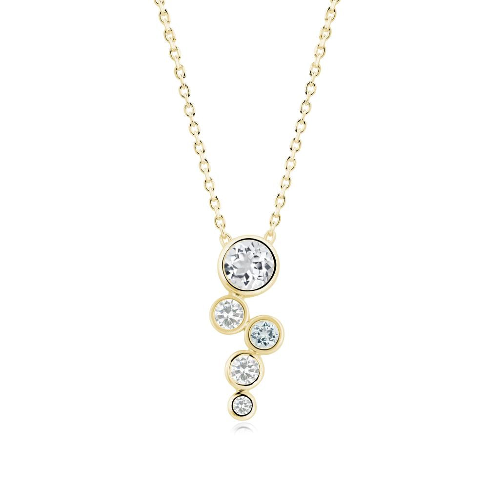 Graduated Drop White Topaz Necklace - LUO Jewelry #metal_18k yellow gold