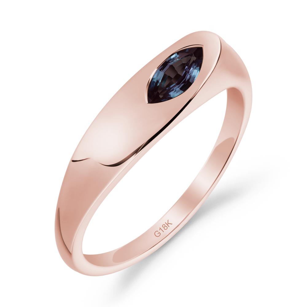 Simple Marquise Alexandrite Ring - LUO Jewelry #metal_18k rose gold