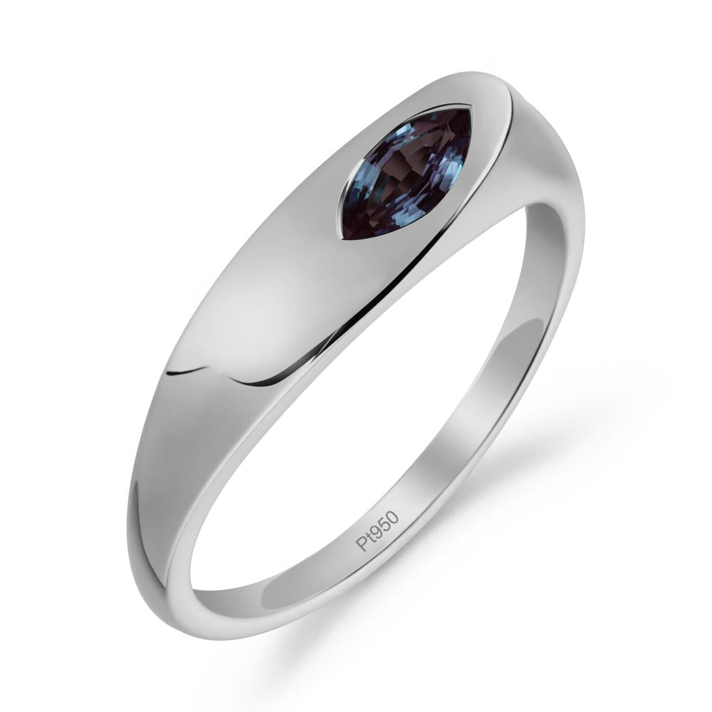 Simple Marquise Alexandrite Ring - LUO Jewelry #metal_platinum