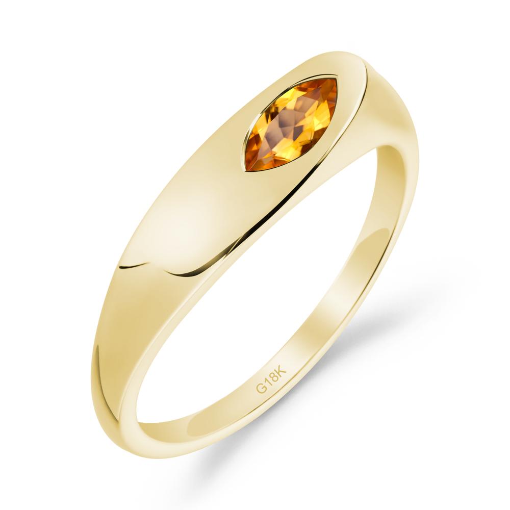 Simple Marquise Citrine Ring - LUO Jewelry #metal_18k yellow gold