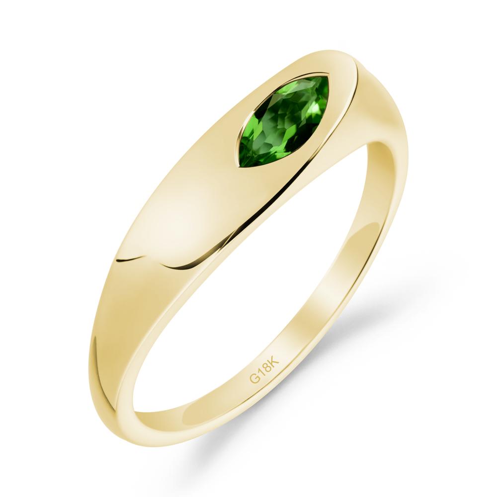 Simple Marquise Diopside Ring - LUO Jewelry #metal_18k yellow gold
