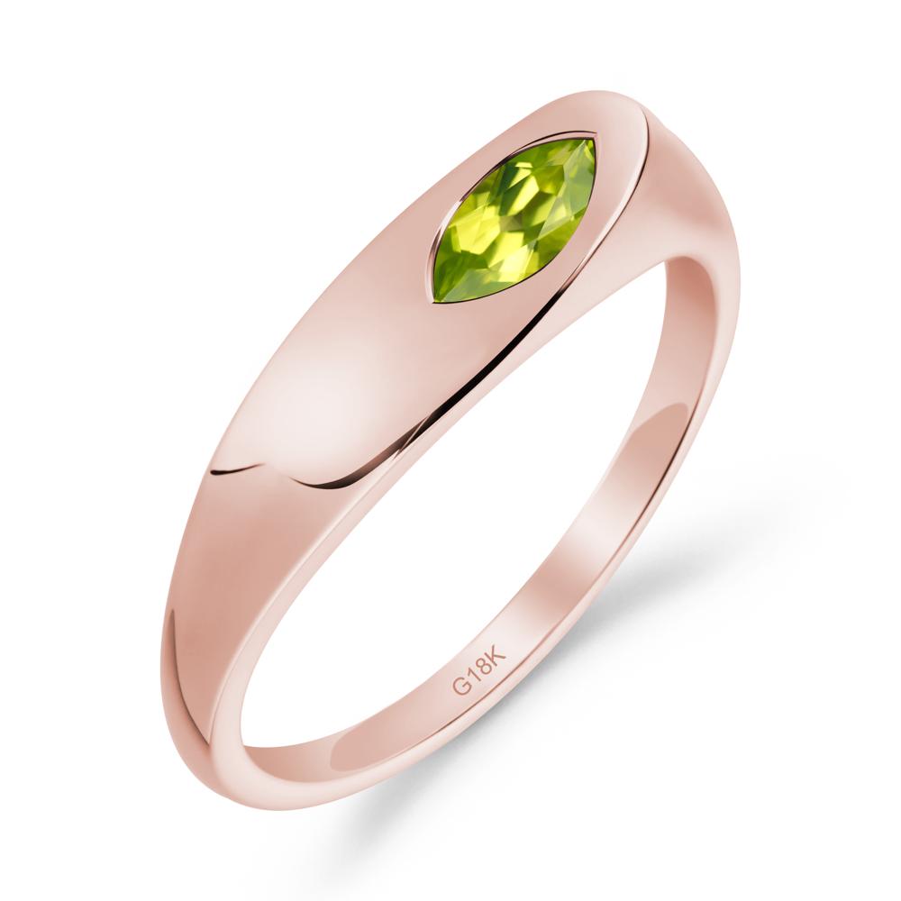 Simple Marquise Peridot Solitaire Ring - LUO Jewelry #metal_18k rose gold