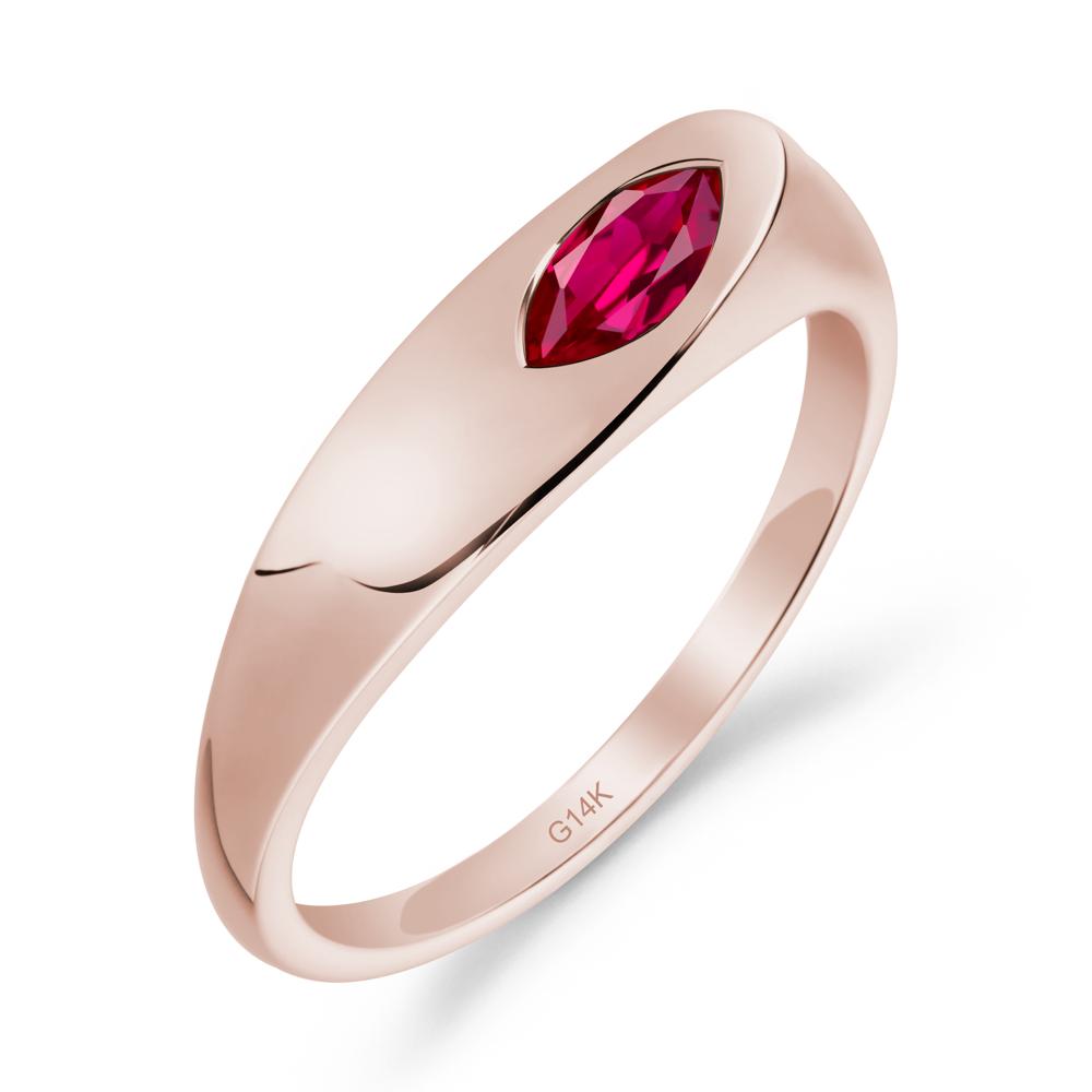 Simple Marquise Ruby Ring - LUO Jewelry #metal_14k rose gold