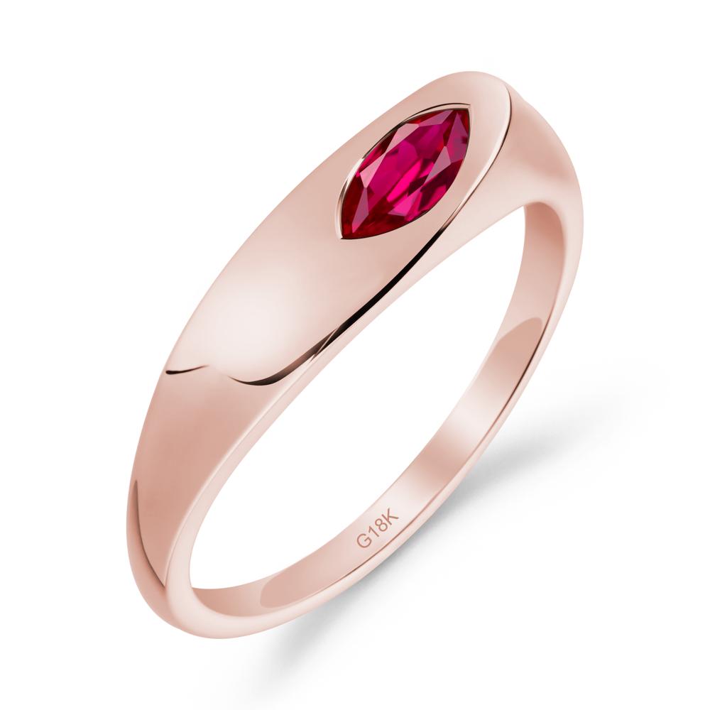 Simple Marquise Ruby Ring - LUO Jewelry #metal_18k rose gold