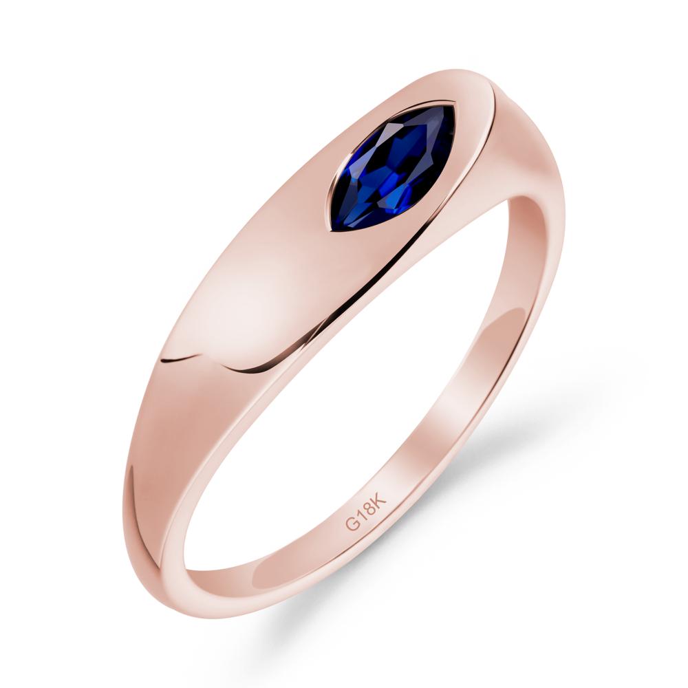 Simple Marquise Sapphire Solitaire Ring - LUO Jewelry #metal_18k rose gold