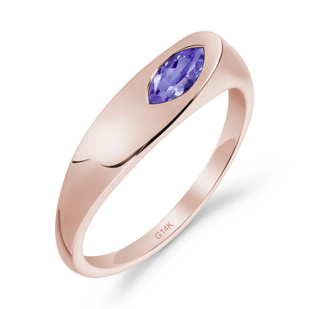 Simple Marquise Tanzanite Ring - LUO Jewelry #metal_14k rose gold