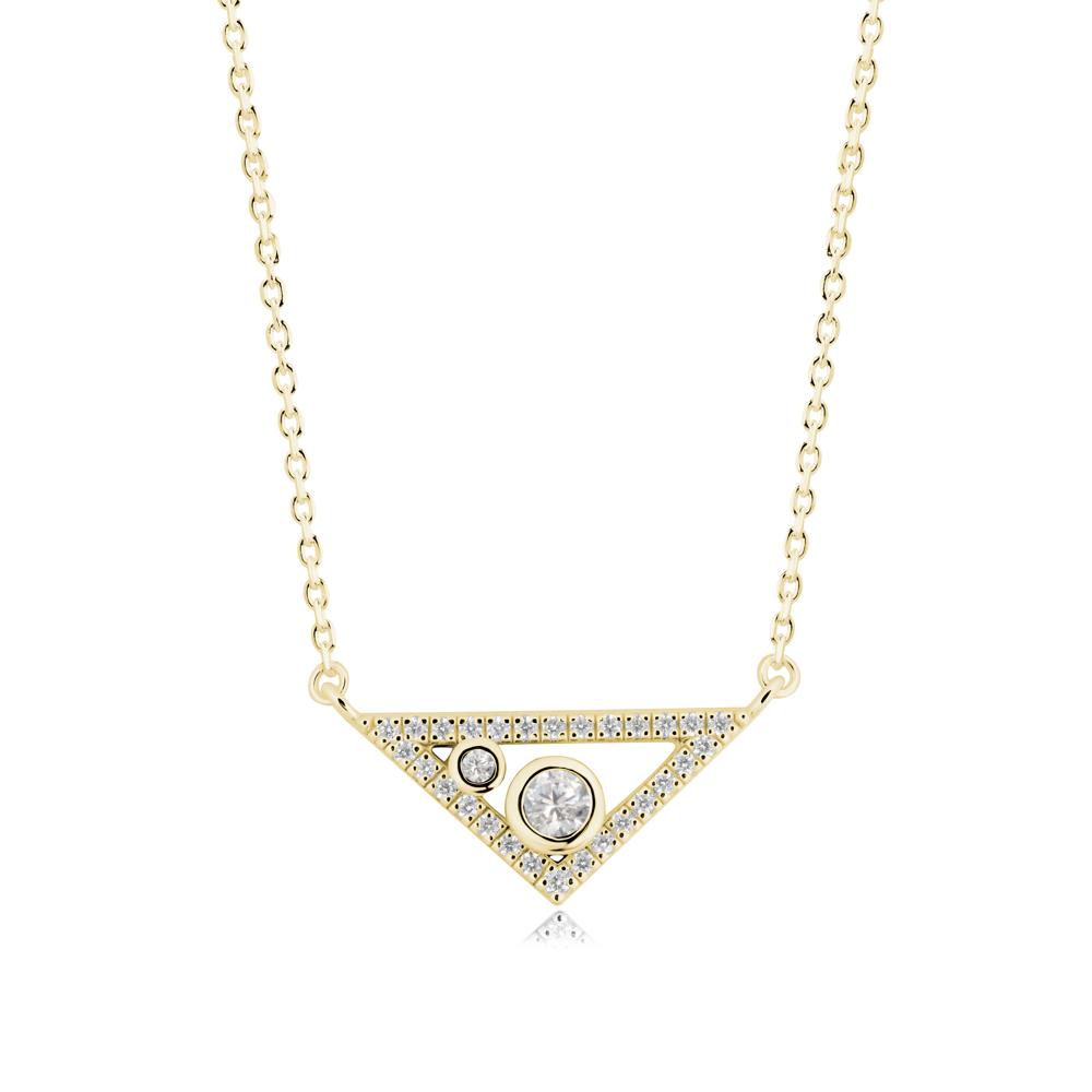 Triangular Frame Cubic Zirconia Necklace - LUO Jewelry #metal_18k yellow gold
