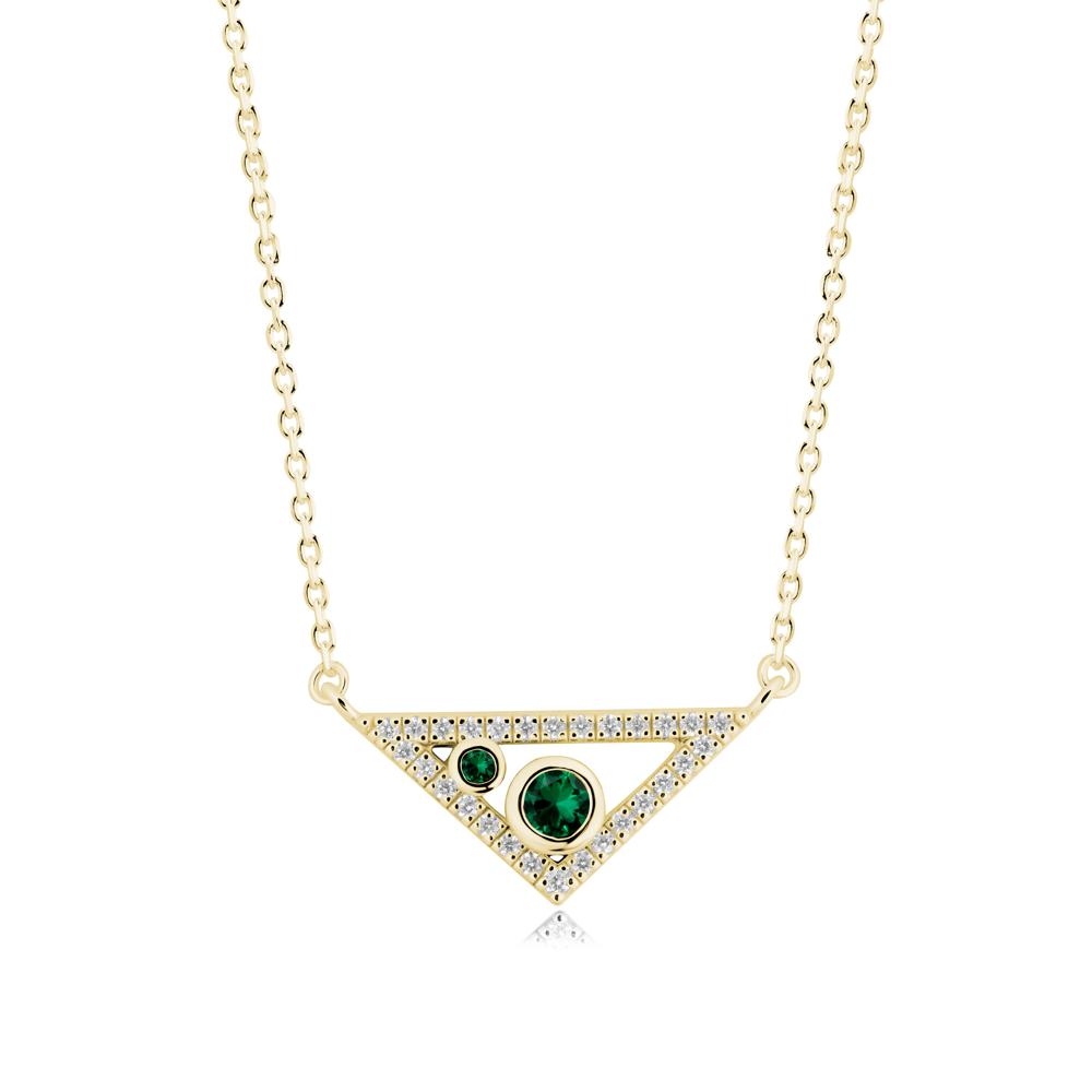Triangular Frame Emerald Necklace - LUO Jewelry #metal_18k yellow gold