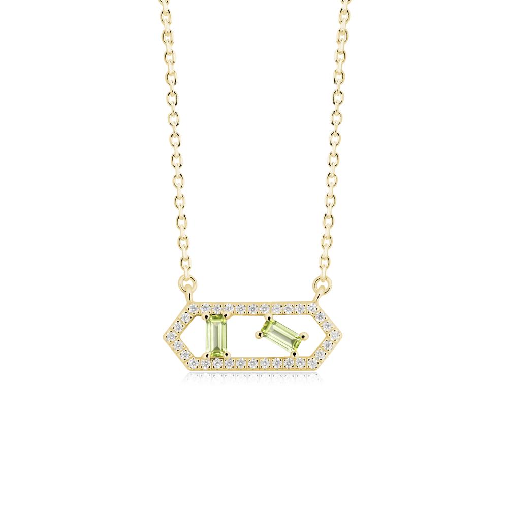 Baguette Peridot Hexagon Necklace - LUO Jewelry #metal_18k yellow gold