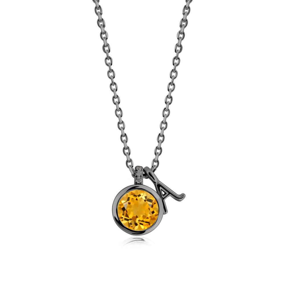 Personalized Initial Swiss Blue Topaz Pendant | LUO
