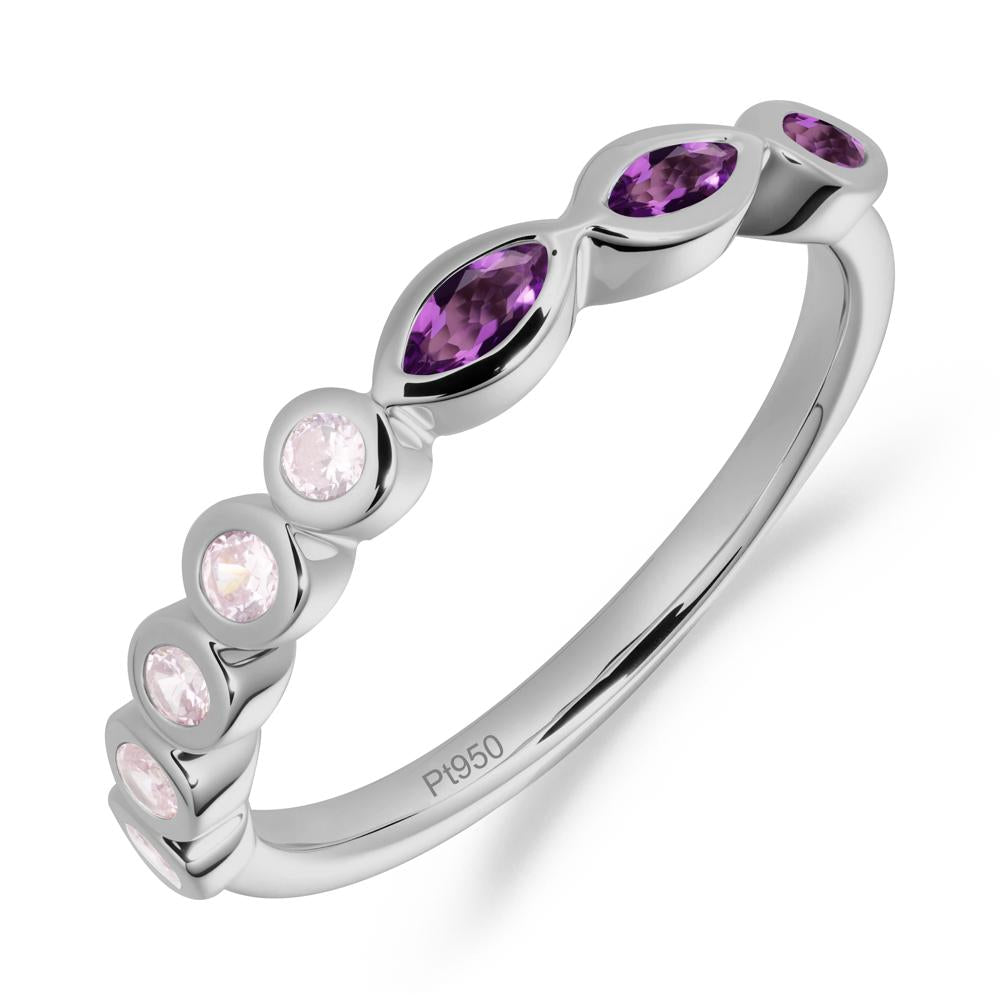 Simple Amethyst Bezel Ring - LUO Jewelry #metal_platinum