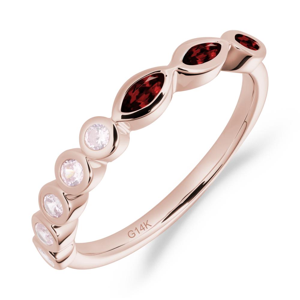 Simple Garnet Bezel Ring - LUO Jewelry #metal_14k rose gold