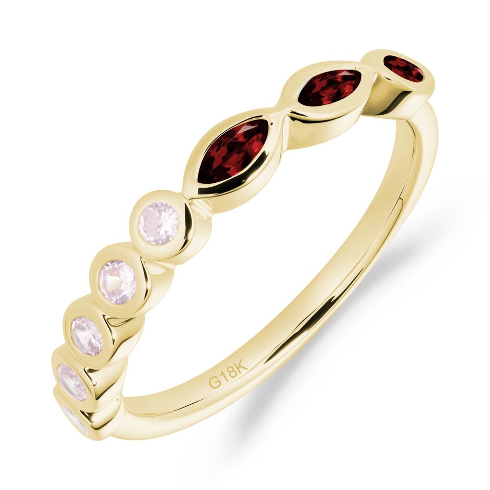 Simple Garnet Bezel Ring - LUO Jewelry #metal_18k yellow gold