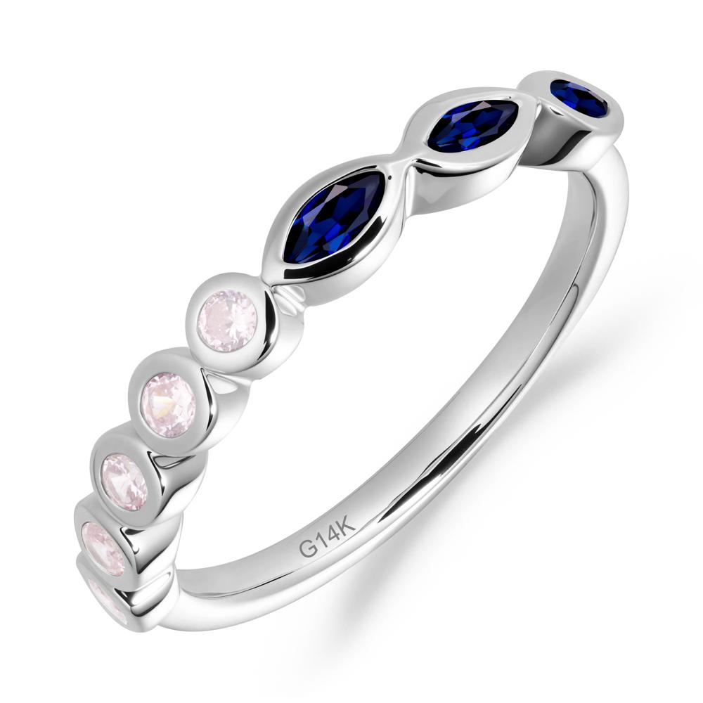 Simple Sapphire Bezel Ring - LUO Jewelry #metal_14k white gold