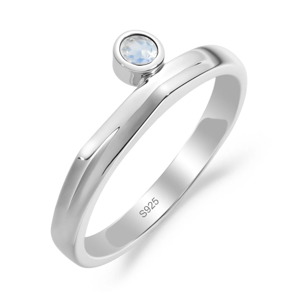 Bezel Set Moonstone Solitaire Ring - LUO Jewelry #metal_sterling silver