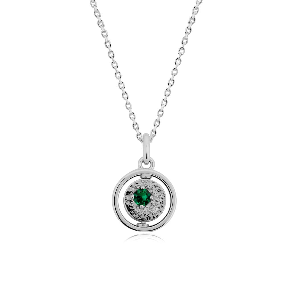 Custom Zodiac Spinner Emerald Necklace - LUO Jewelry #metal_platinum