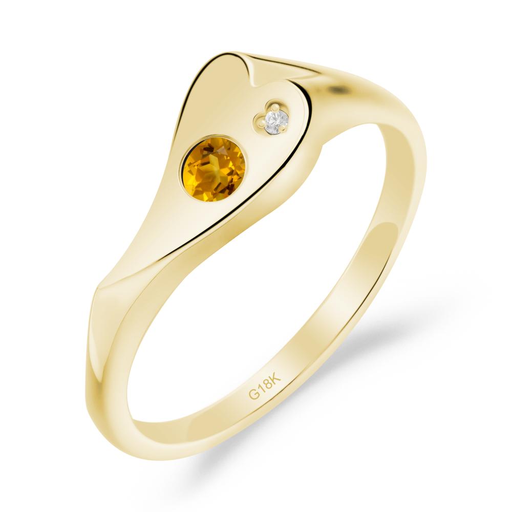 Citrine Heart Shaped Engagement Ring - LUO Jewelry #metal_18k yellow gold