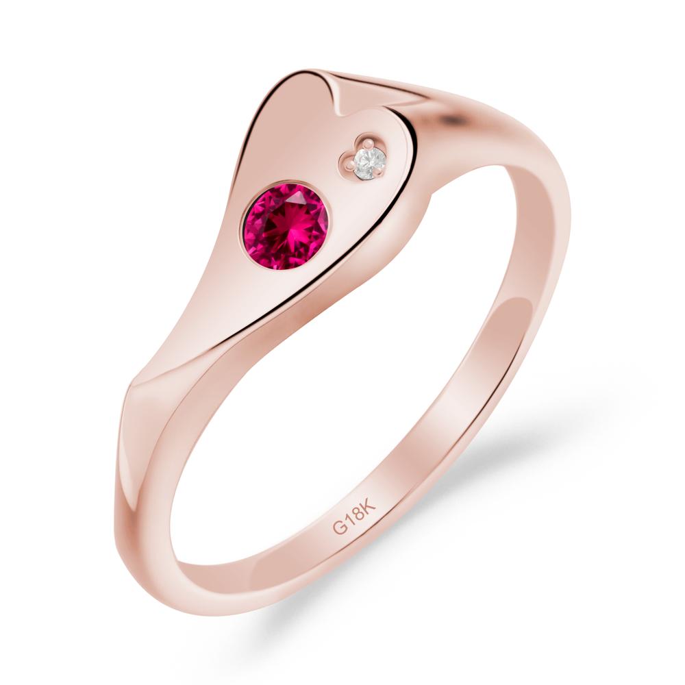Ruby Heart Shaped Engagement Ring - LUO Jewelry #metal_18k rose gold