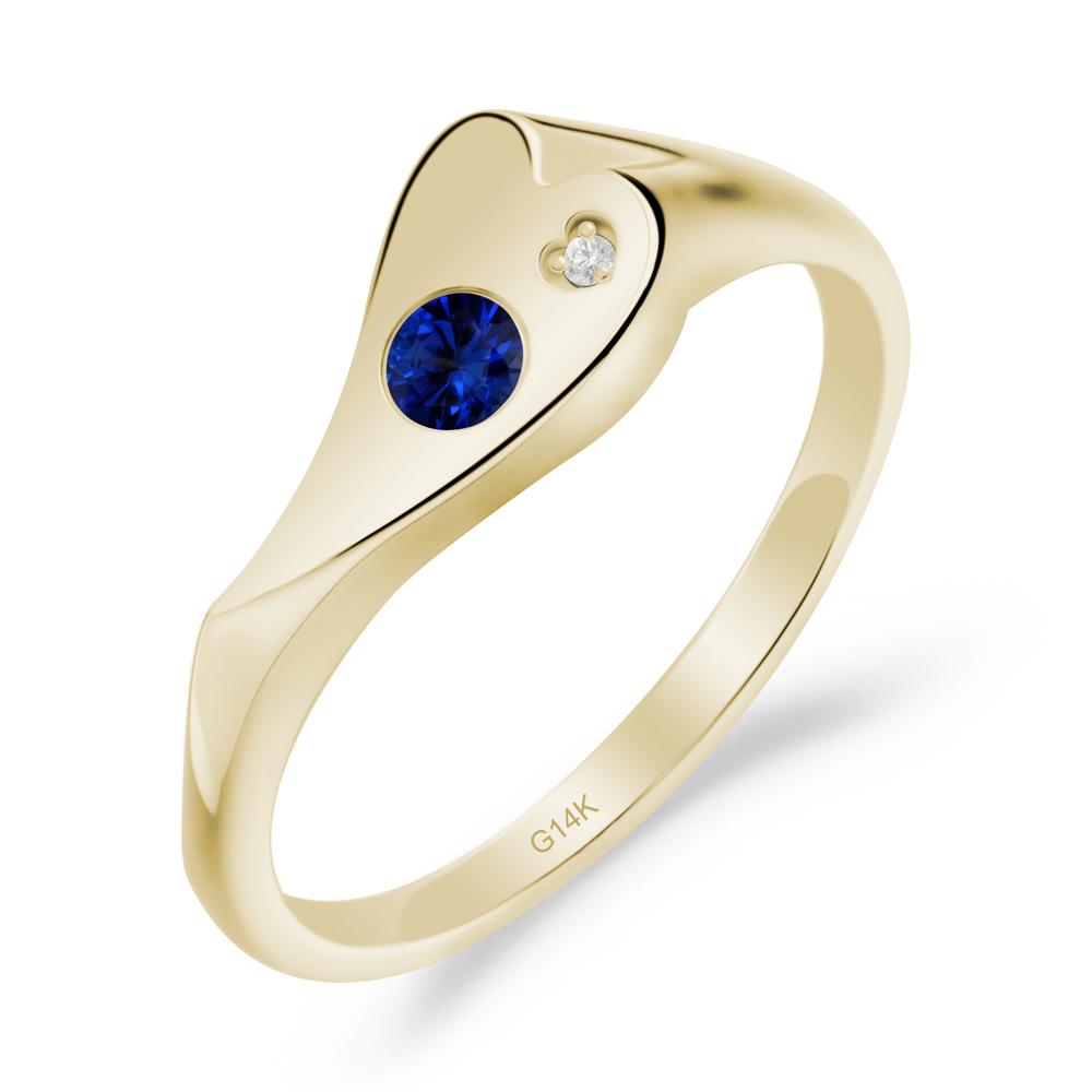 Sapphire Heart Shaped Engagement Ring - LUO Jewelry #metal_14k yellow gold