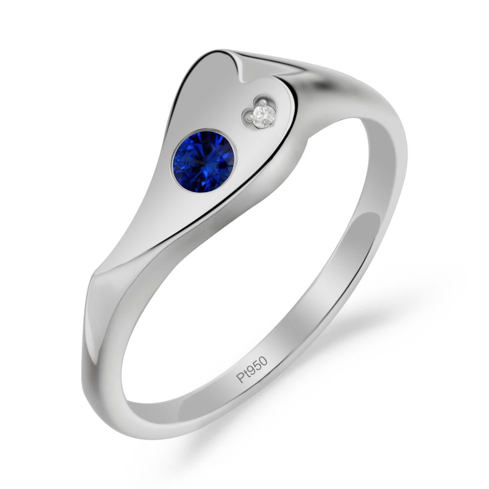Sapphire Heart Shaped Engagement Ring - LUO Jewelry #metal_platinum