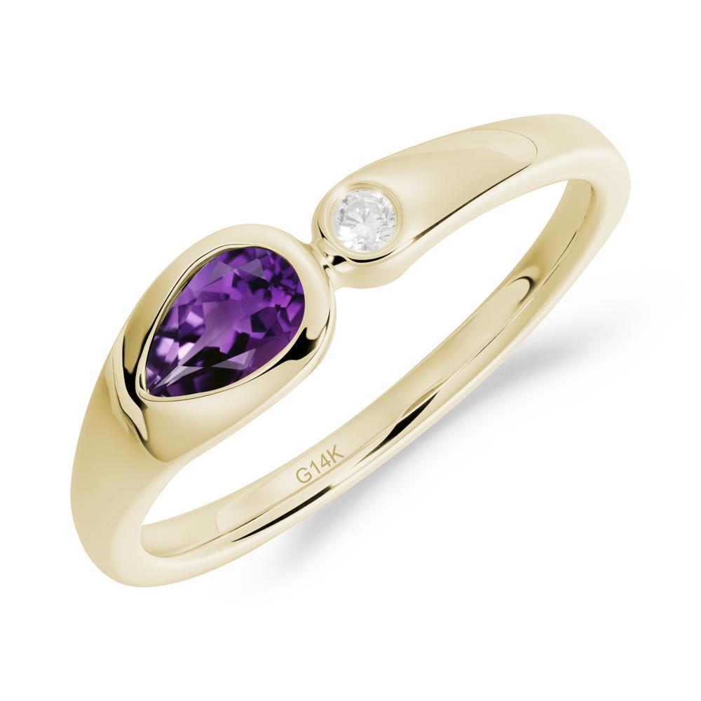 Teardrop Amethyst Toi Et Moi Ring - LUO Jewelry #metal_14k yellow gold