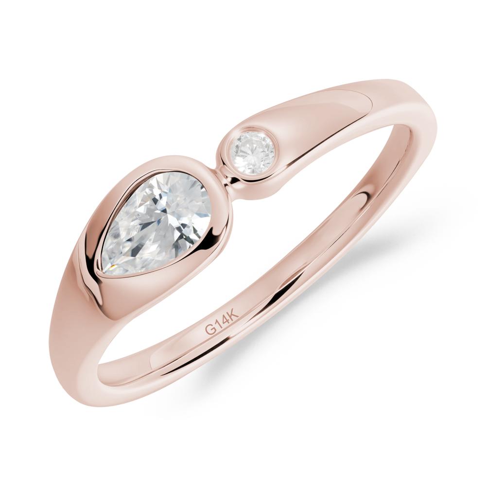 Teardrop Cubic Zirconia Toi Et Moi Ring - LUO Jewelry #metal_14k rose gold