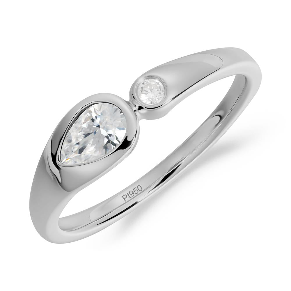 Teardrop Cubic Zirconia Toi Et Moi Ring - LUO Jewelry #metal_platinum