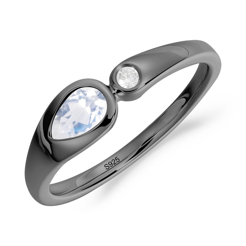 Toi Et Moi Pear-Cut Moonstone Ring - LUO Jewelry #metal_black finish sterling silver