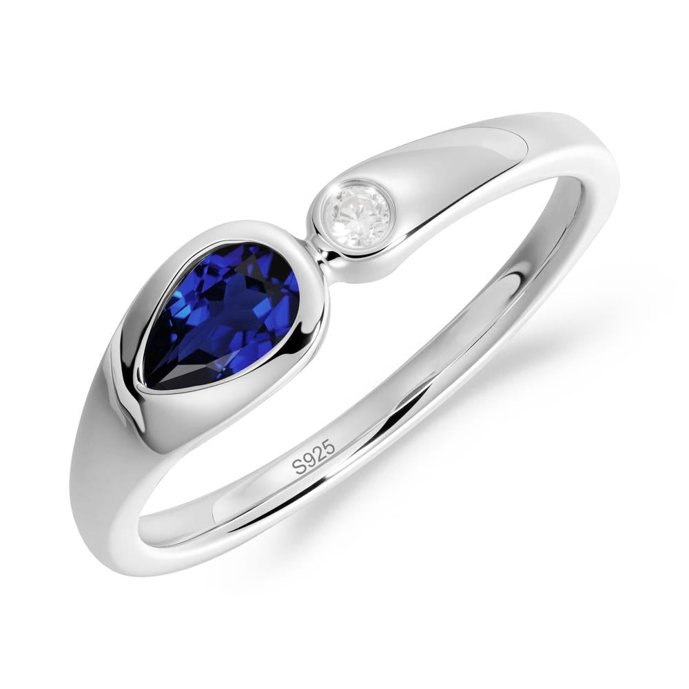 Teardrop Sapphire Toi Et Moi Ring - LUO Jewelry #metal_sterling silver