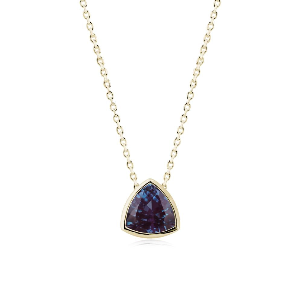 Minimalist Trillion-Cut Alexandrite Necklace - LUO Jewelry #metal_14k yellow gold