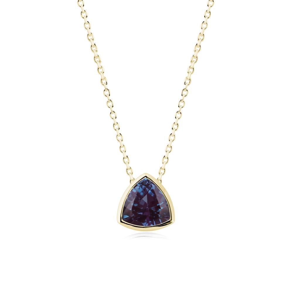 Minimalist Trillion-Cut Alexandrite Necklace - LUO Jewelry #metal_18k yellow gold