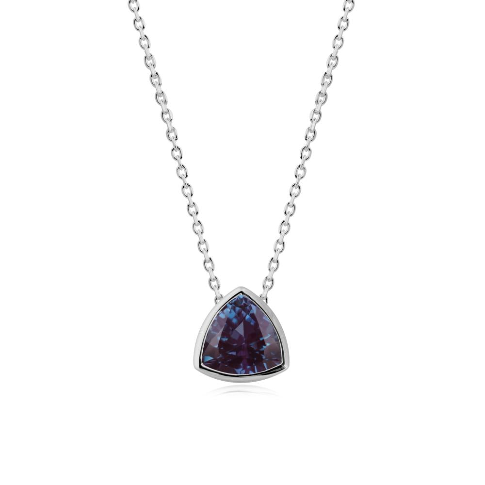 Minimalist Trillion-Cut Alexandrite Necklace - LUO Jewelry #metal_platinum