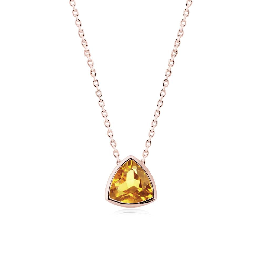 Minimalist Trillion-Cut Citrine Necklace - LUO Jewelry #metal_18k rose gold