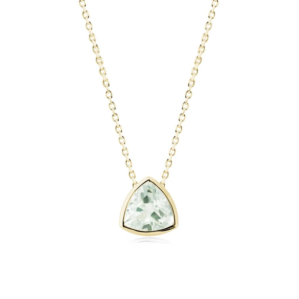 Minimalist Trillion-Cut Green Amethyst Necklace - LUO Jewelry #metal_18k yellow gold