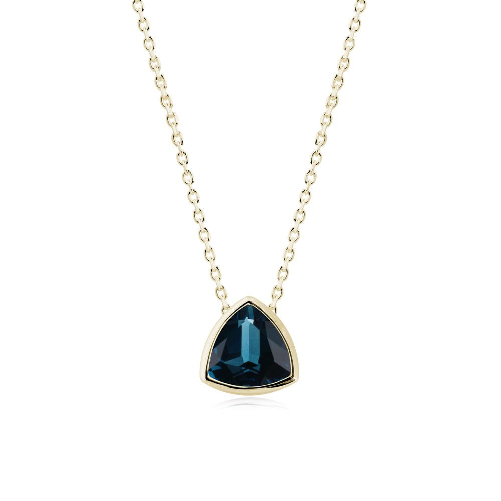 Minimalist Trillion-Cut London Blue Topaz Necklace - LUO Jewelry #metal_14k yellow gold